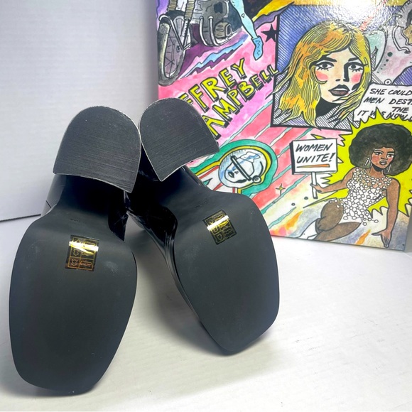 BNIB JEFFREY CAMPBELL WIDOW PATENT LEATHER PLATFORMS 6M - Picture 9 of 16